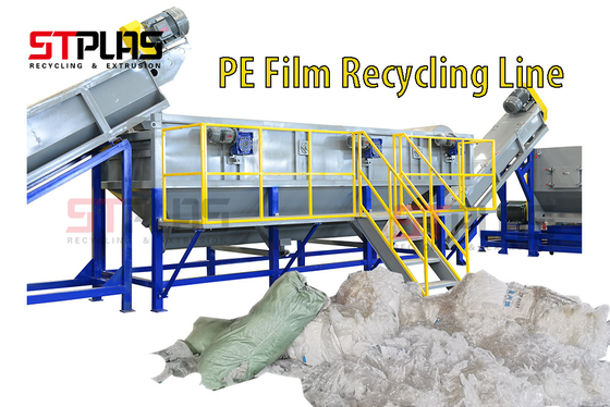 Efficiency PP PE Film Washing Line Agricultural Recycling 60mm 1500kg/H