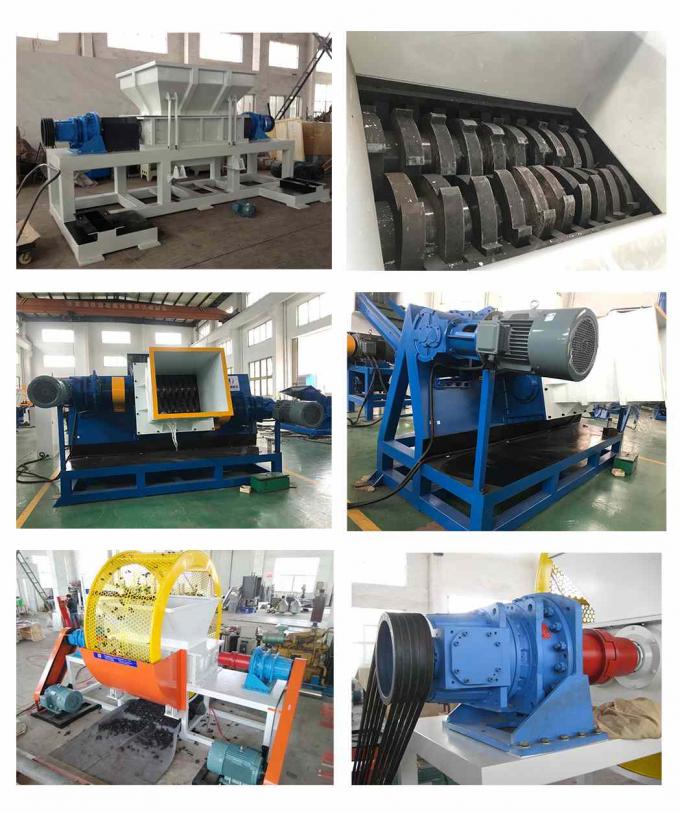 OEM 1000kg/h Plastic Film Shredder Machine D2 Blades Two Shaft Shredder